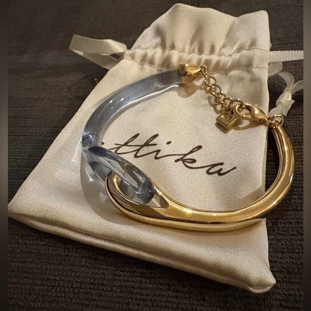 Ettika Gold And Light Blue Resin Chain Link Bracelet- NWOT